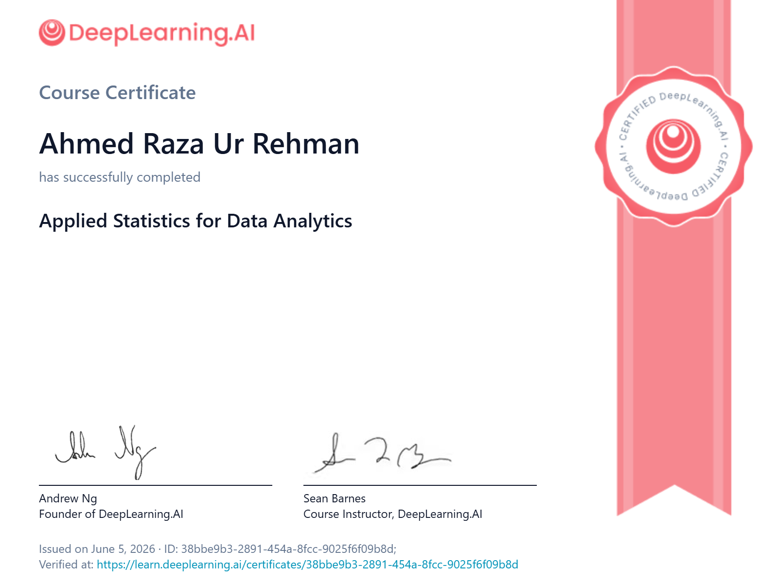 Applied Statistics for Data Analytics